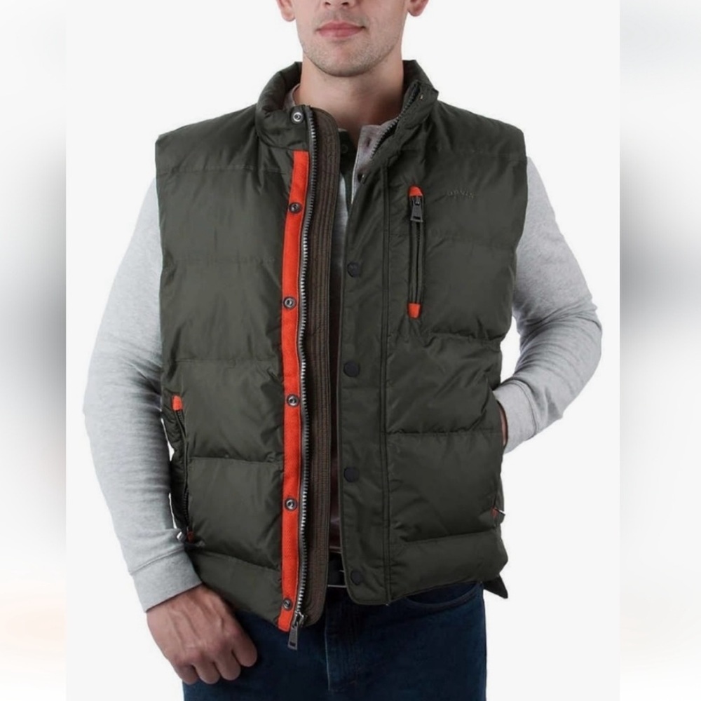 Pine/Orange Orvis Insulated Vest - Size Medium